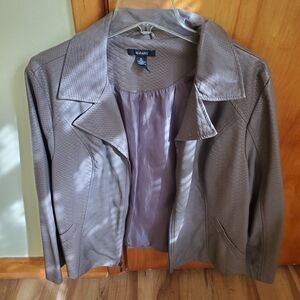 Alfani Taupe Women's Faux Leather Jacket